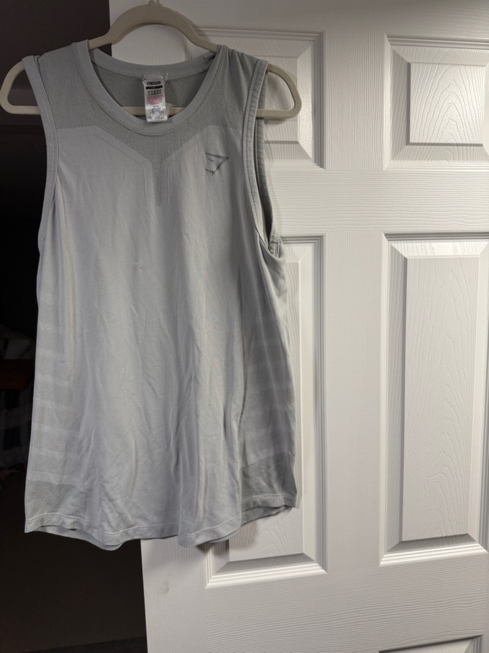 Gymshark Light Gray Men’s Performance Mesh Tank
